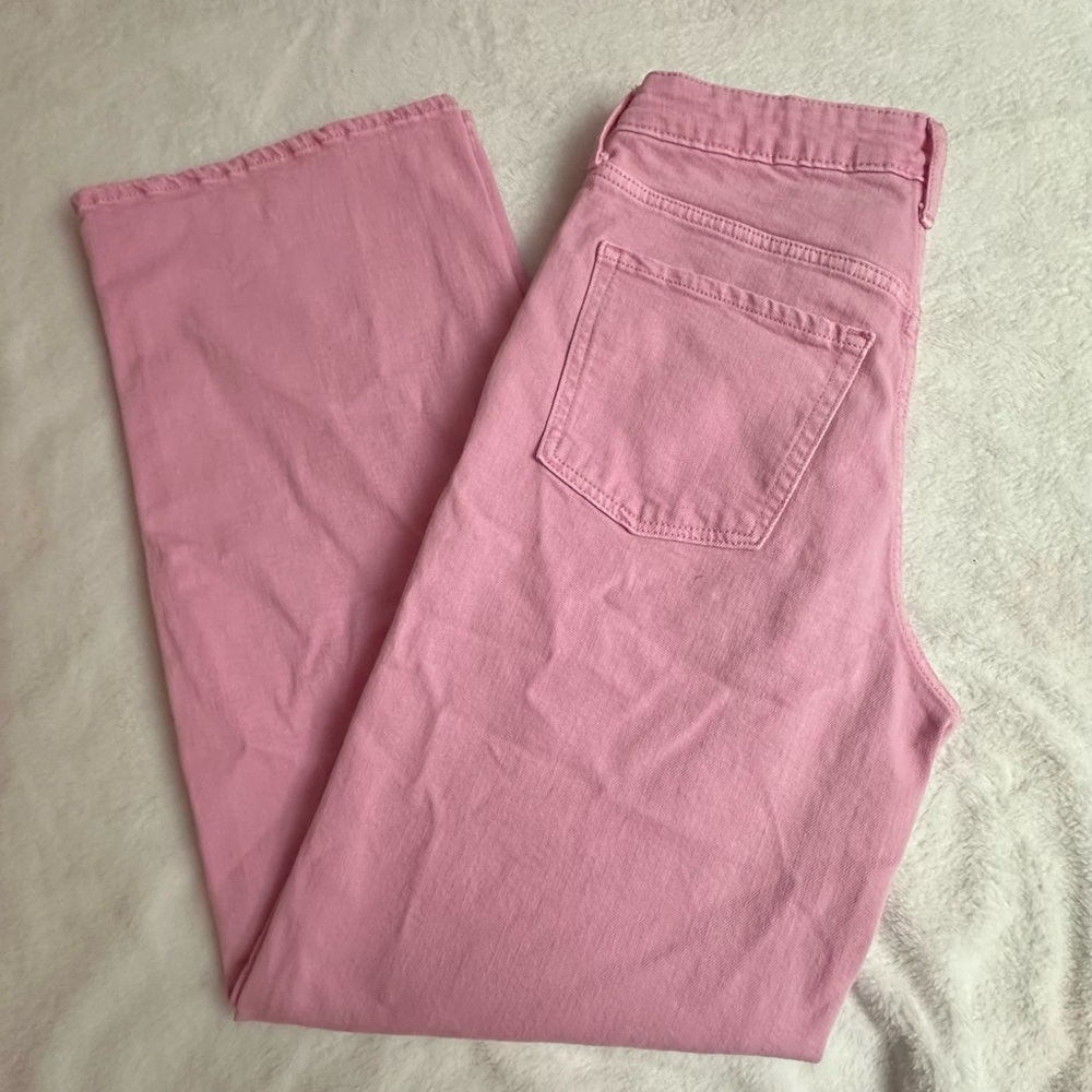 pink wide legs jeans